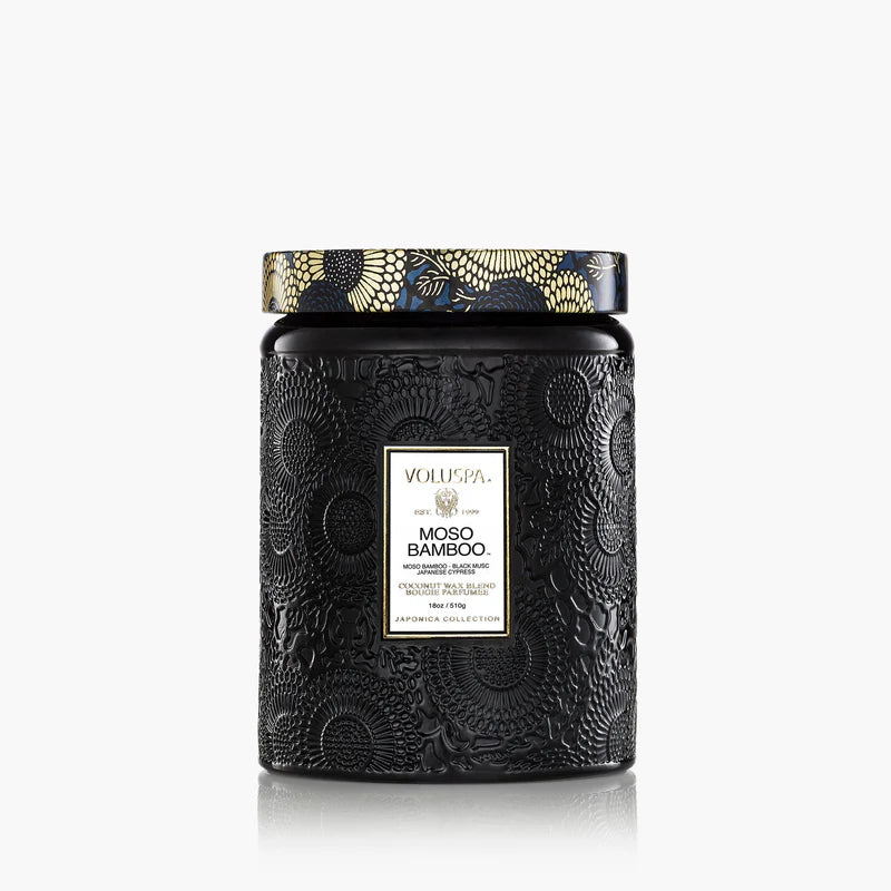 Moso Bamboo Candle - Large Glass Jar