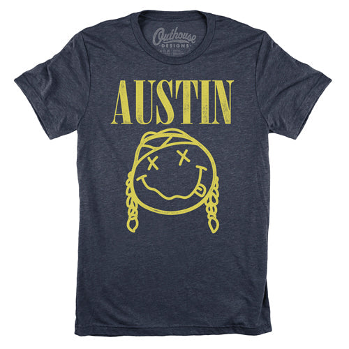 Austin Nevermind Unisex Tee - Navy Blue