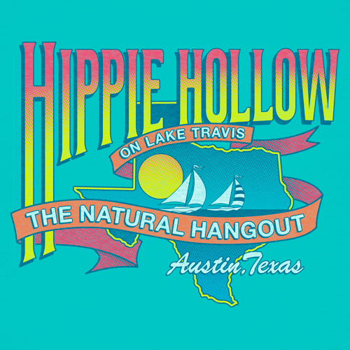 Hippie Hollow Unisex Tee - Tahitian Blue