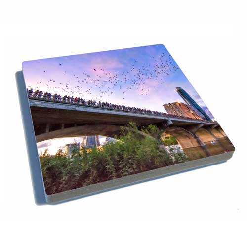Bats Over Congress Stone Coaster