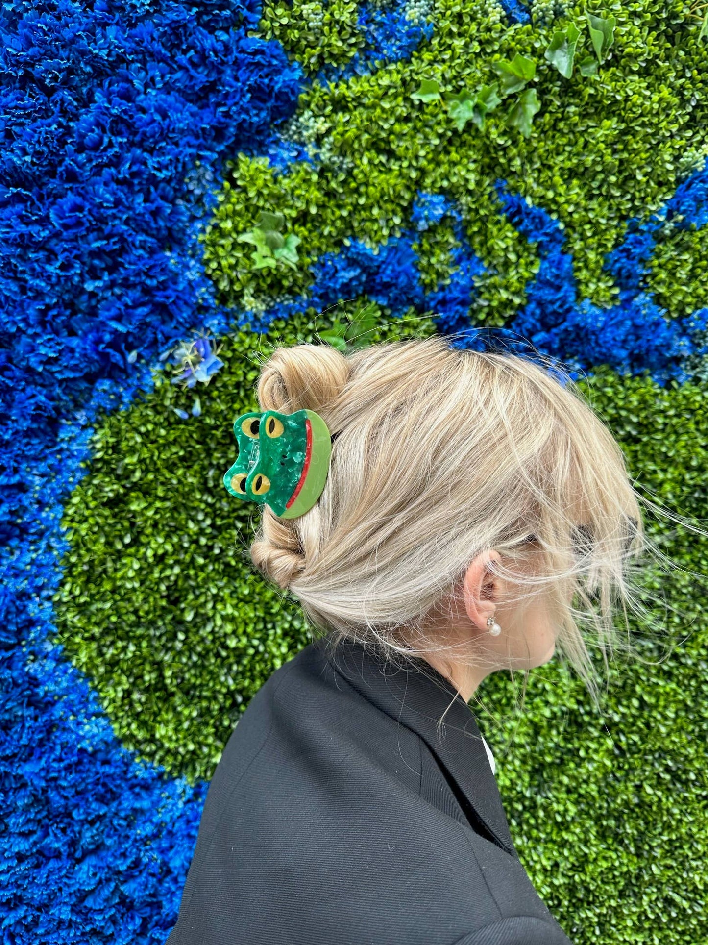 Hand-painted Frog Face Claw Hair Clip | Eco-Friendly